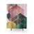 Geometric Emerald Green and Pink Shower Curtains