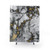 Elegant grey marble shower curtain with gold streaks