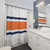 Power Stripe Shower Curtains in Navy, Orange & White
