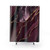 Burgundy agate shower curtain with abstract geode design