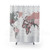 World Map Shower Curtains in Blush Pink and Hunter Green