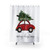 Christmas Tree on Red Car Shower Curtains