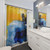 Abstract Acrylic Painting Blue and Yellow Shower Curtains