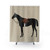 Vintage Equestrian Shower Curtain with Saddled Riding Horse