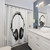 DJ Headphones Stencil Style Shower Curtains