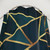 Midnight Green Gold Stone Geometric Shower Curtain