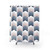 Blush Pink and Navy Blue Scandi Patterned Shower Curtain