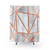 Modern Geometric White and Copper Shower Curtain