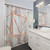 Modern Geometric White and Copper Shower Curtain