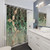 Botanical Shower Curtains with Geometric Leaf and Cube Design