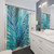 Turquoise Palm Leaves Shower Curtains