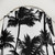 Black palm trees on white background shower curtain