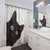 Stylish black cat shower curtain with whimsical design