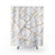 White Marble and Gold Geometric Shower Curtain