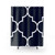 Navy Blue Quatrefoil Patterned Shower Curtain