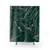Elegant dark emerald green and silver marble shower curtain