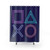 Playstation Buttons Synthwave Neon Game Pad Shower Curtains