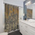 Modern gold shower curtains with fashionable abstract pattern