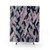 Navy blue, grey, and pink brush stroke pattern shower curtain