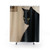 Black cat shower curtain with whimsical design