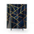 Navy Gold Geometric Shower Curtains