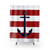 Nautical Navy Blue Anchor Striped Shower Curtain