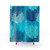 Fan Coral Print Shower Curtains in Turquoise, Aqua and Cobalt Blue