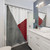 Concrete Grey and Burgundy Red Geometric Shower Curtains