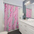 Pastel pink graphic lightning bolt shower curtain
