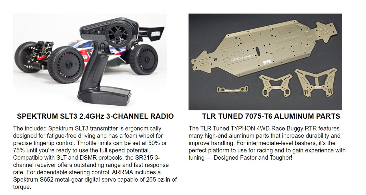 Arrma Typhon 6S "TLR Tuned" 1/8 4WD RTR Buggy (Red/Blue)