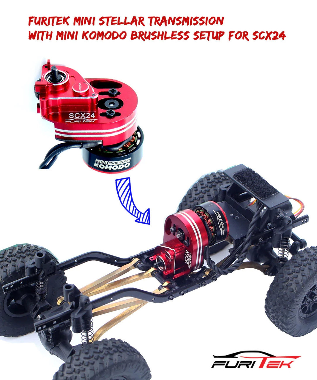 Furitek Mini Stellar Transmission & Mini Komodo Brushless Motor (SCX24)