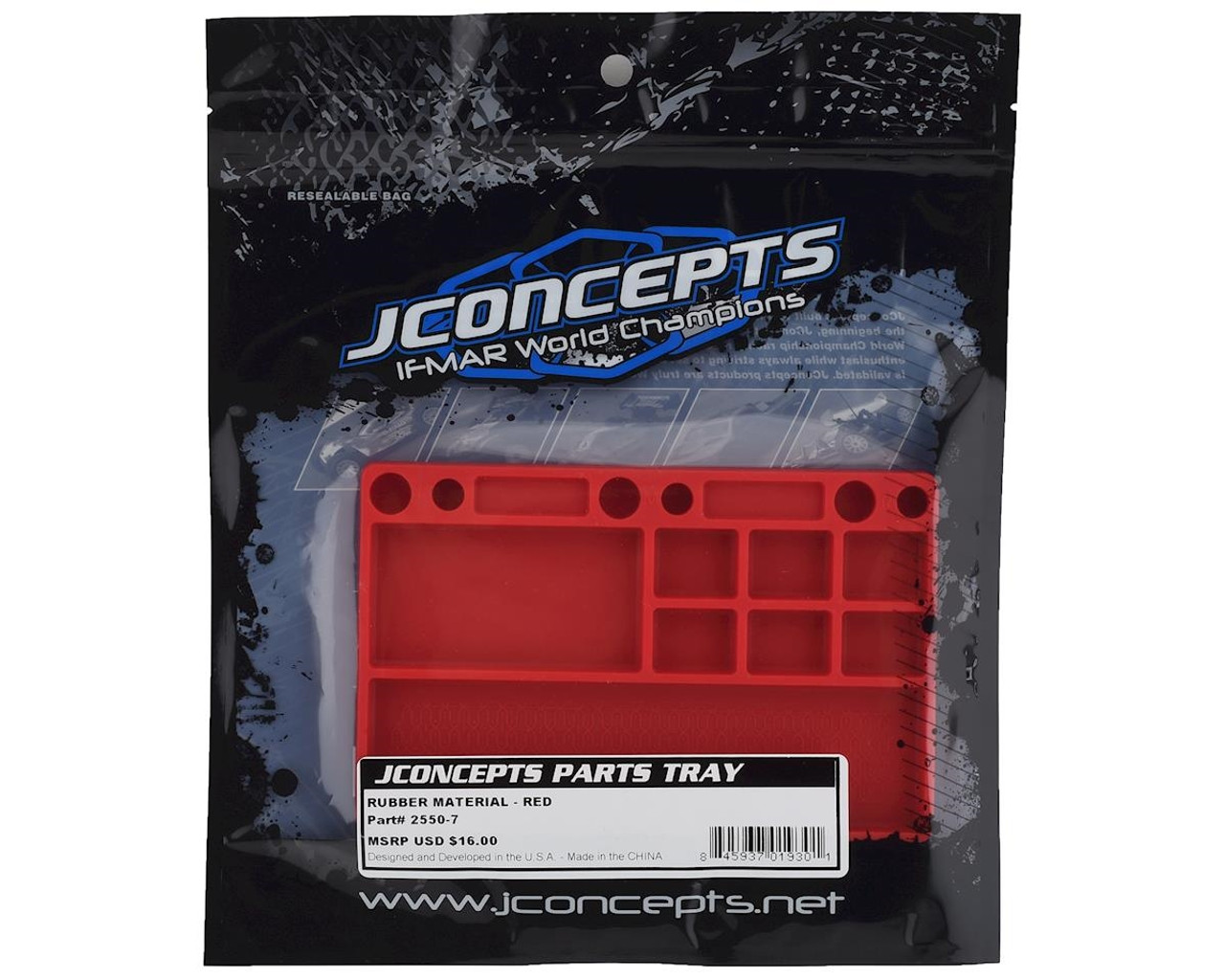 JConcepts Rubber Parts Tray (Red)-1689138095