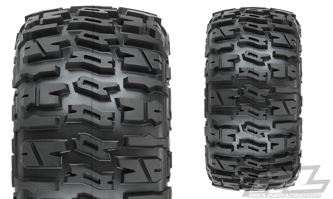 Pro-Line Trencher LP 3.8" Pre-Mounted Truck Tires (2) (Black) (M2) w/Raid 8x32 Removable Hex Wheels