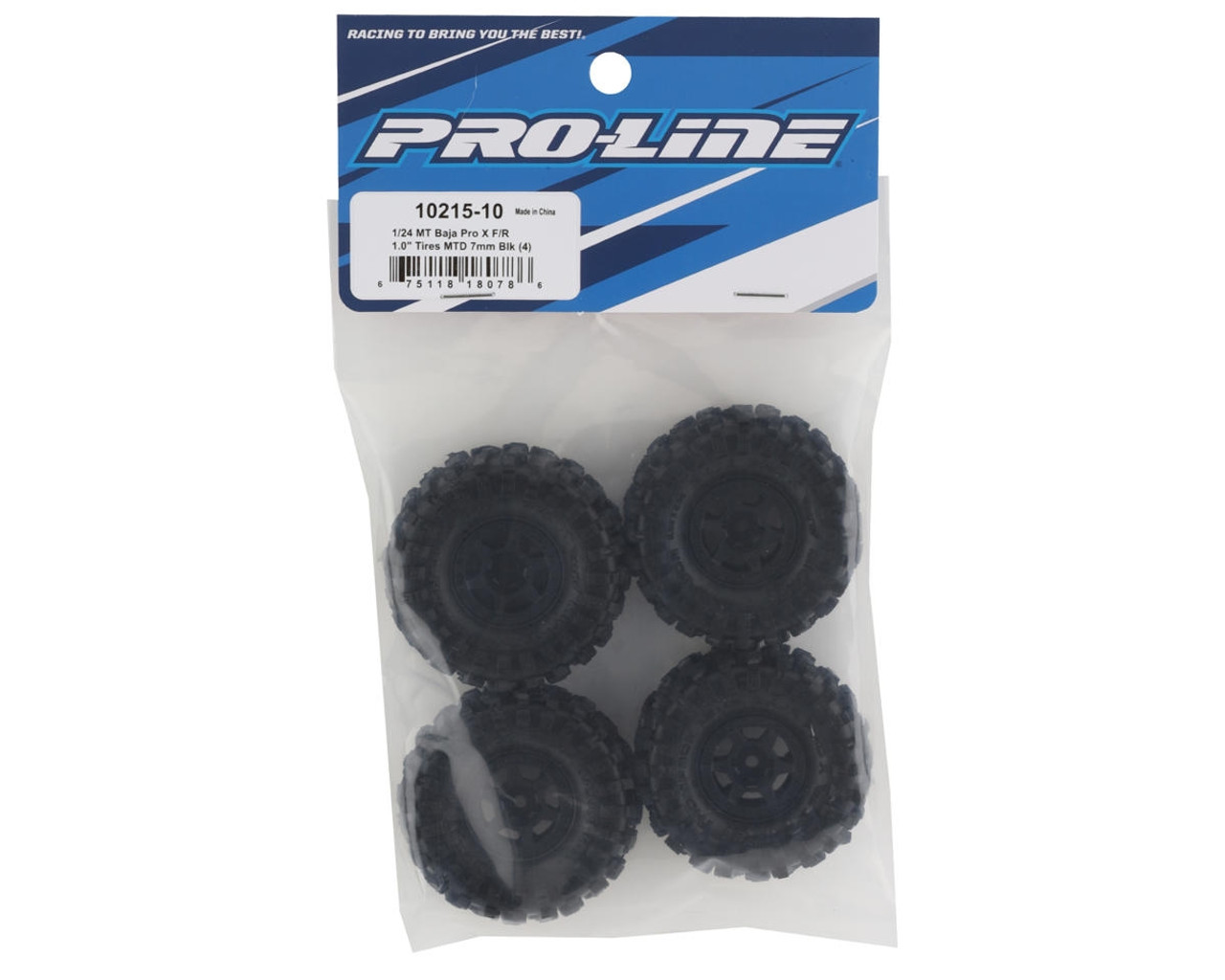 Pro-Line SCX24 1.0" MT Baja Pro X Pre-Mounted Tires (Black) (4) (Medium) w/Holcomb Wheels