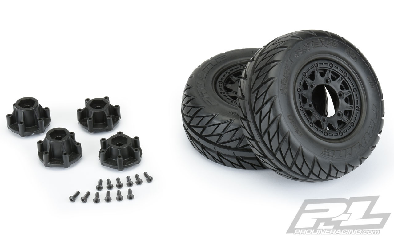 Pro-Line Street Fighter SC 2.2/3.0 Tires w/Raid Wheels (Black) (2) (M2) w/12mm Removable Hex