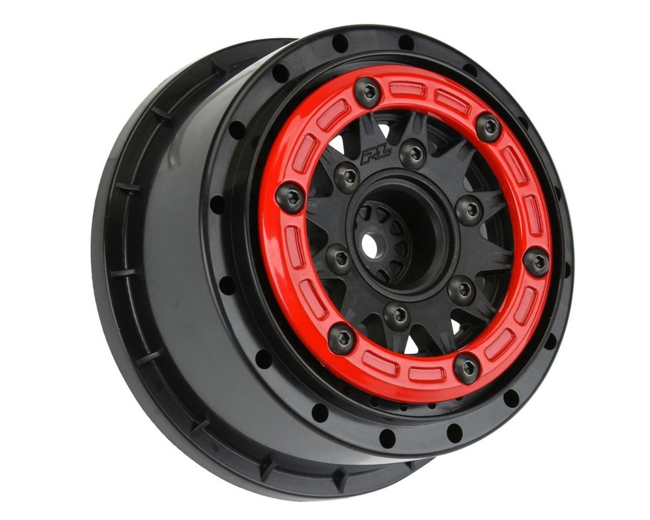 Pro-Line Raid Bead-Loc 2.2/3.0" Short Course Wheels (Red/Black) (2) w/12mm & 14mm Removable Hex