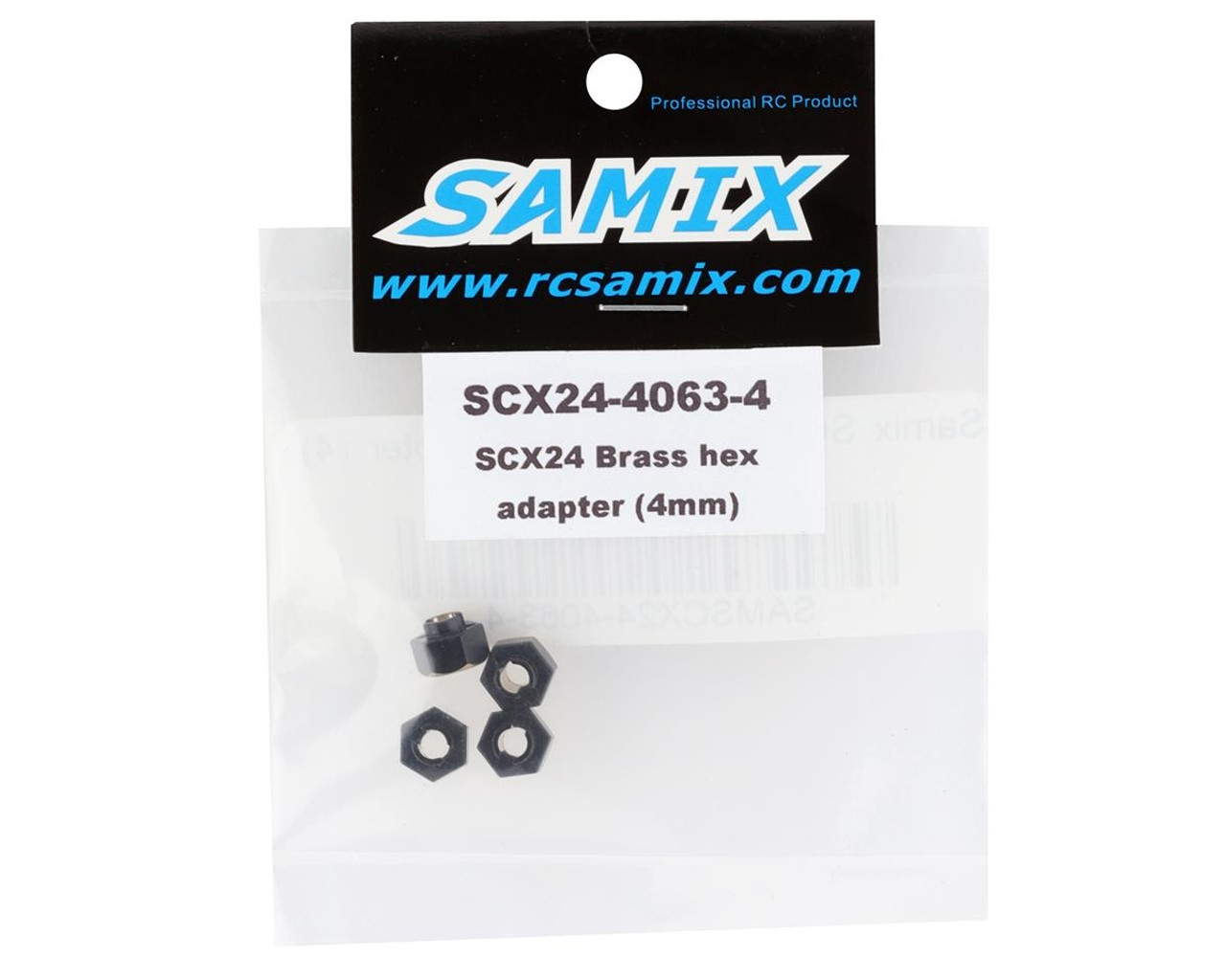 Samix SCX24 Brass Hex Adapter (4) (4mm) (1.25g)