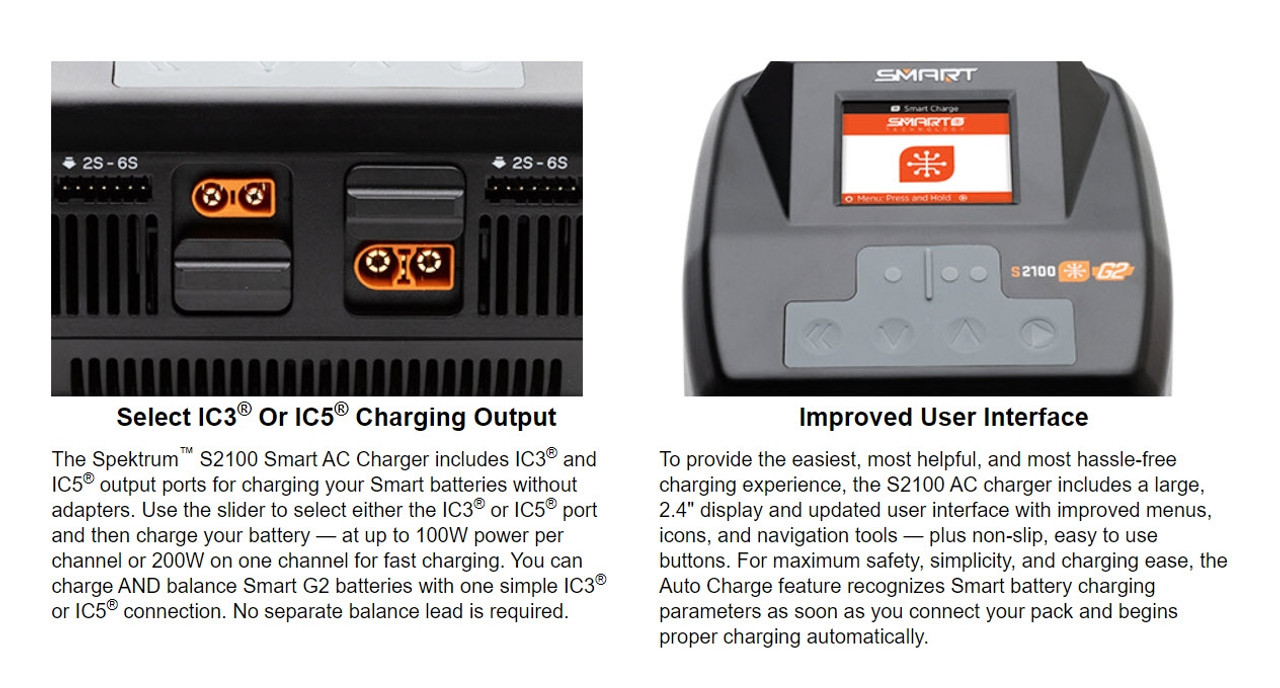Spektrum RC S2100 G2 AC Smart Charger (6S/12A/100W x2)