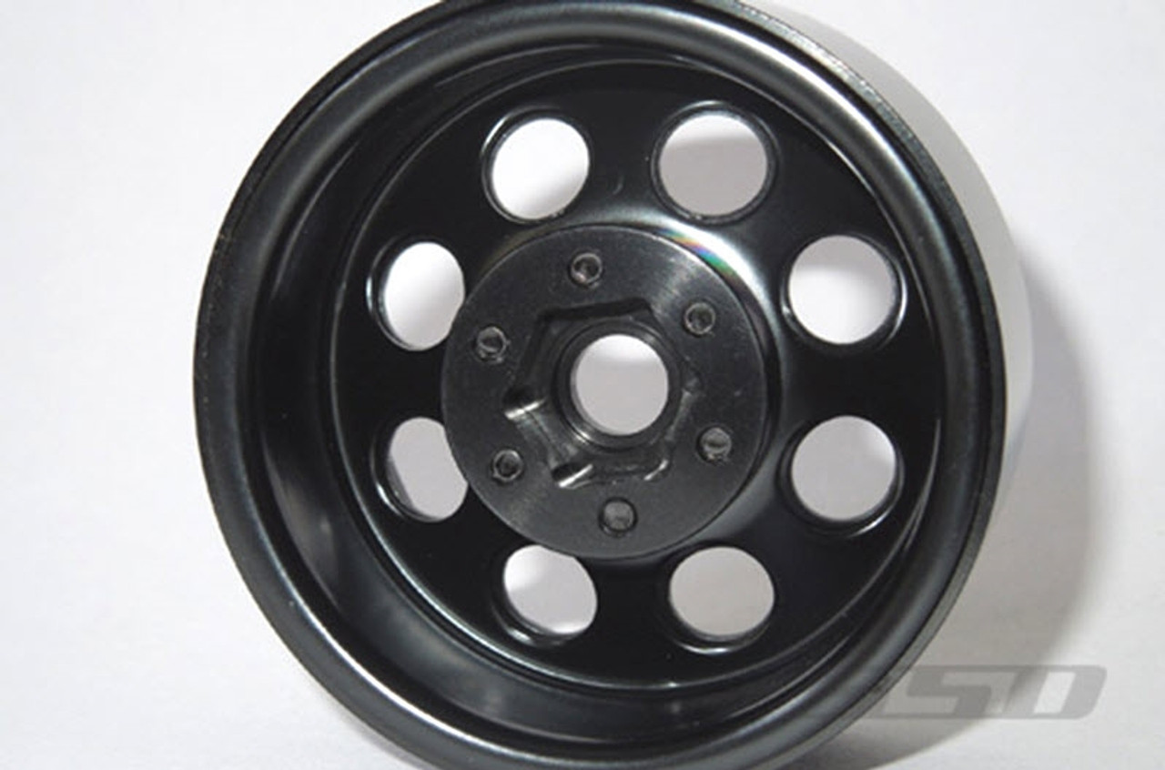 SSD RC 8 Hole 1.9" Steel Beadlock Crawler Wheels (Black) (2)