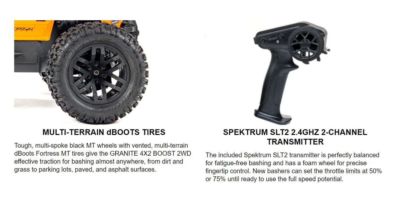 Arrma Granite 4X2 BOOST 1/10 Electric RTR Monster Truck (Orange) w/SLT2 2.4GHz Radio, Battery & Charger-1693298152