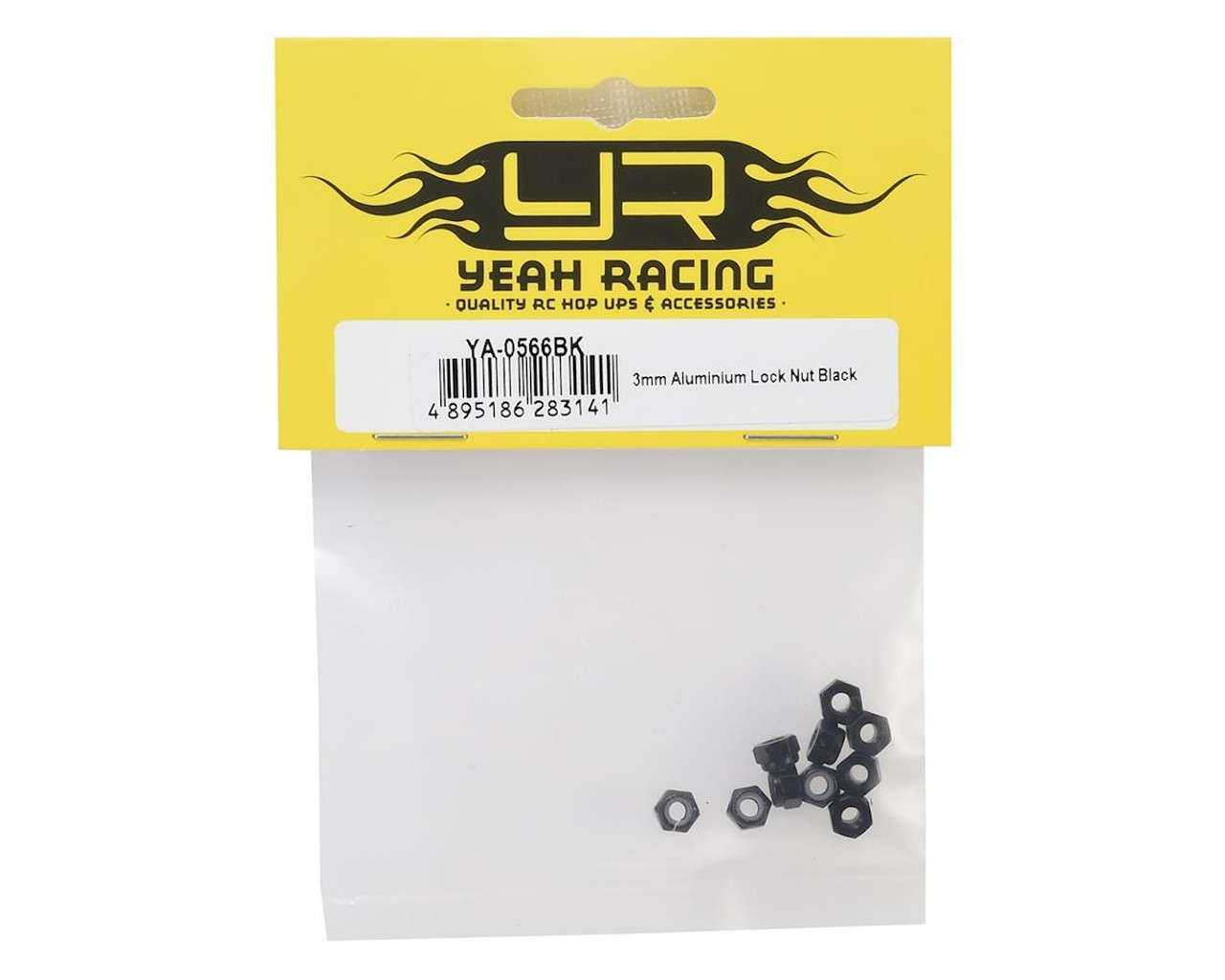 Yeah Racing 3mm Aluminum Lock Nut (10) (Black)