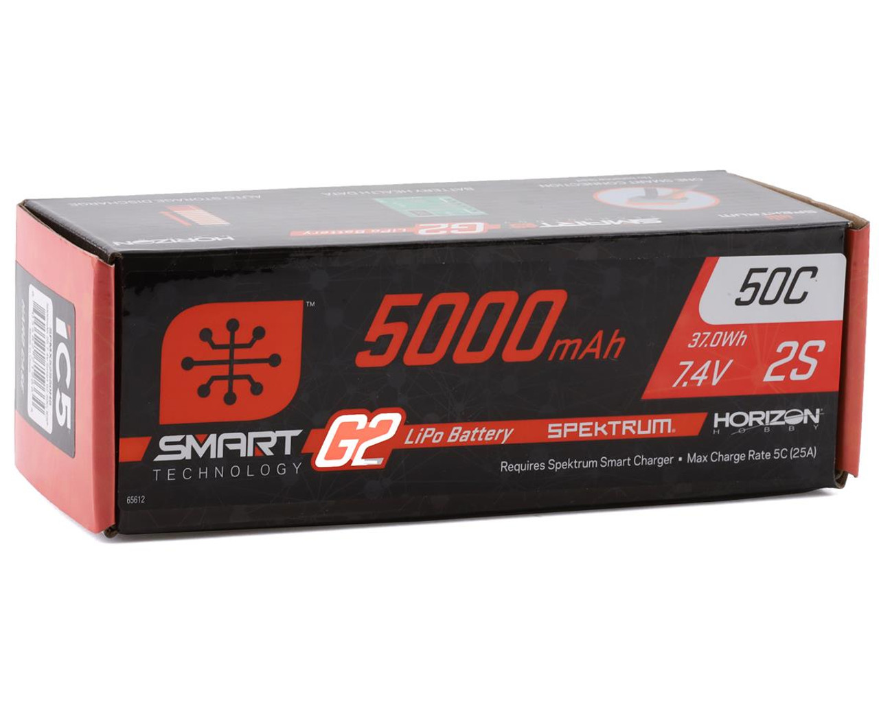 Spektrum RC (G2) 2S Smart LiPo 50C Hard Case Battery Pack (7.4V/5000mAh) w/IC5 Connector