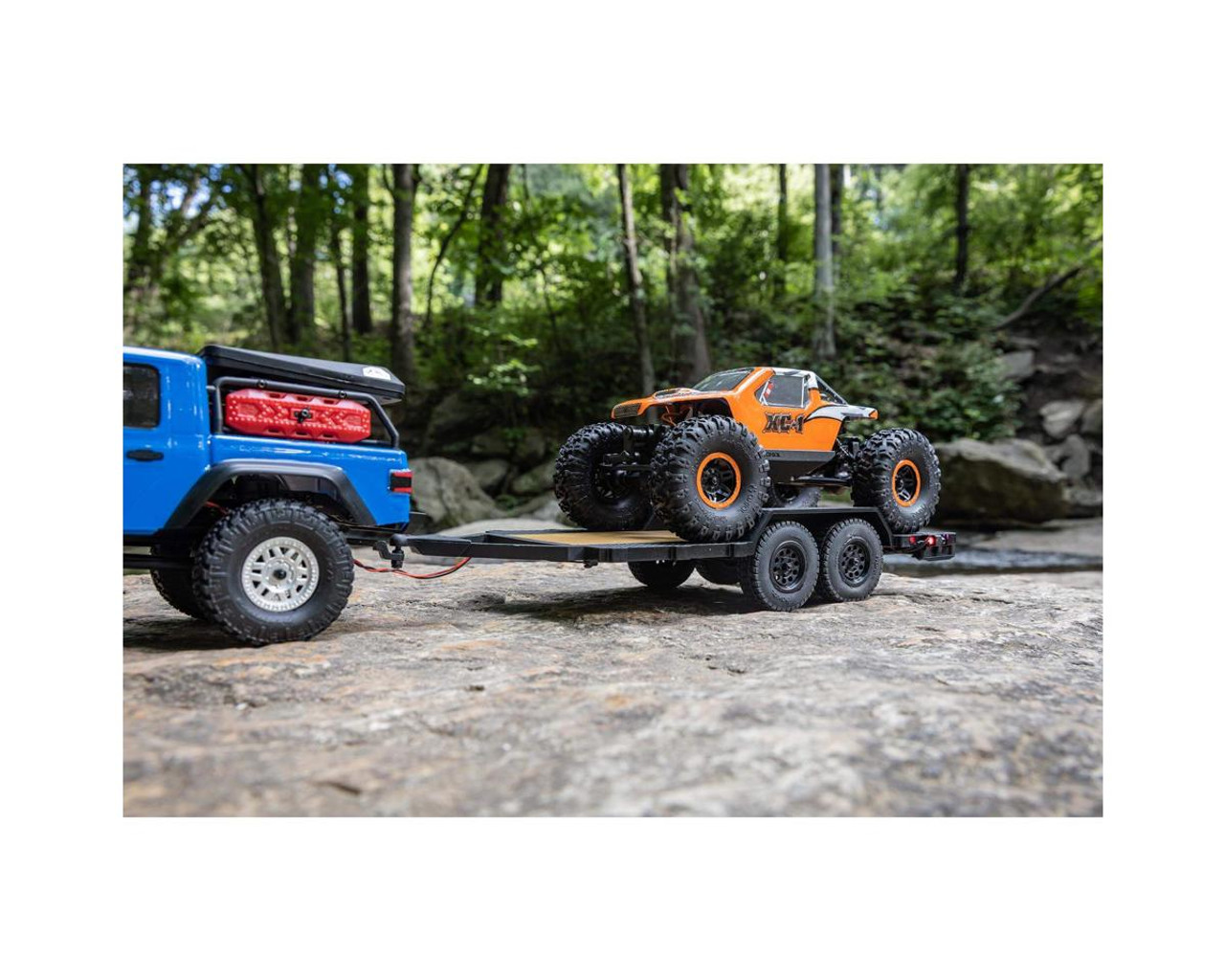 Axial SCX24 Flat Bed Mini Vehicle Trailer w/LED Taillights