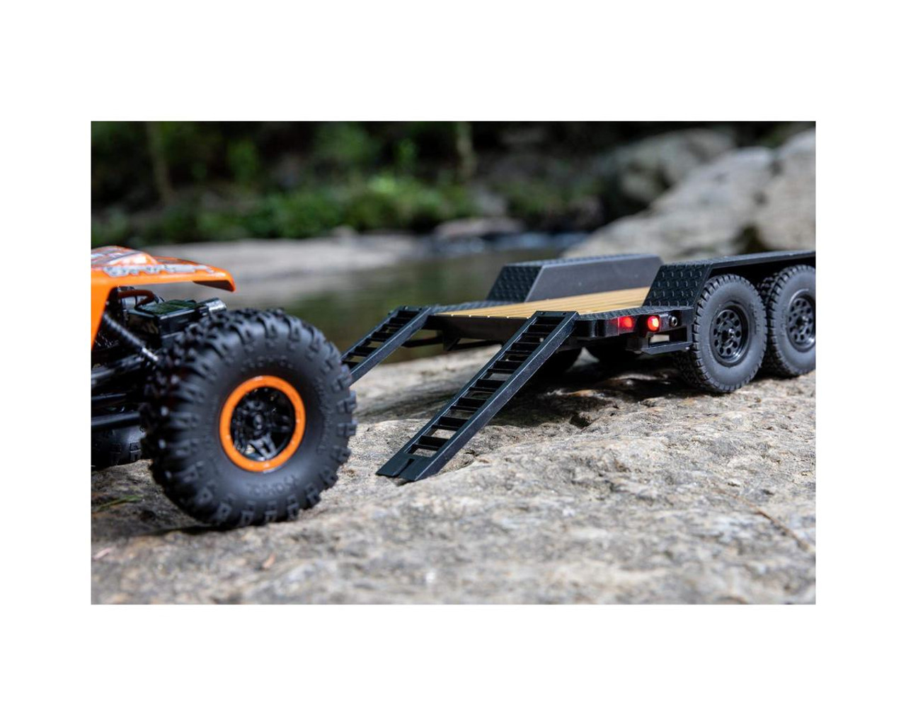 Axial SCX24 Flat Bed Mini Vehicle Trailer w/LED Taillights