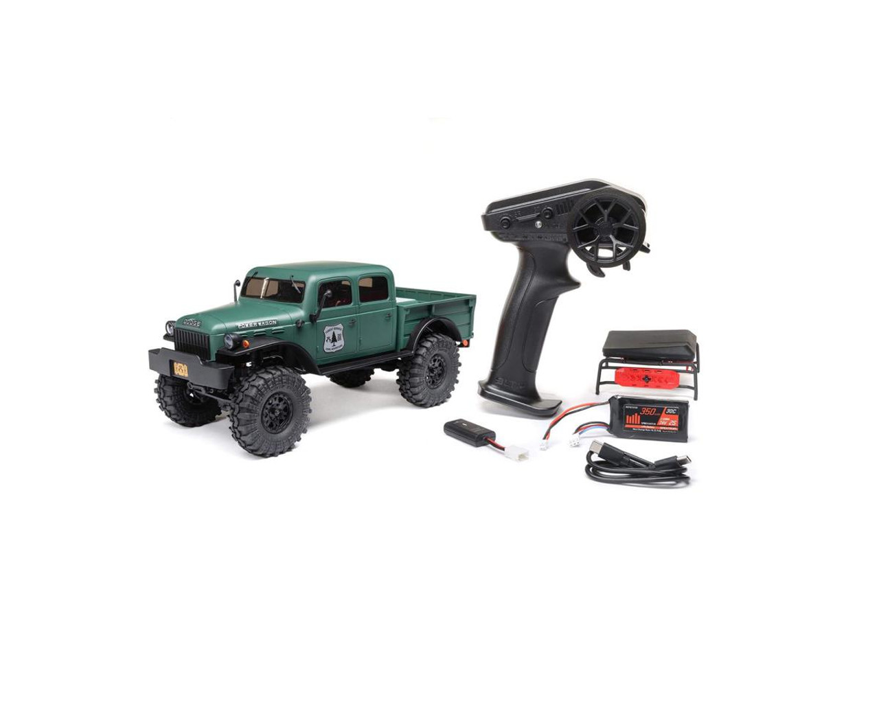 Axial SCX24 40's 4 Door Dodge Power Wagon 1/24 4WD RTR Scale Mini Crawler (Green) w/2.4GHz Radio