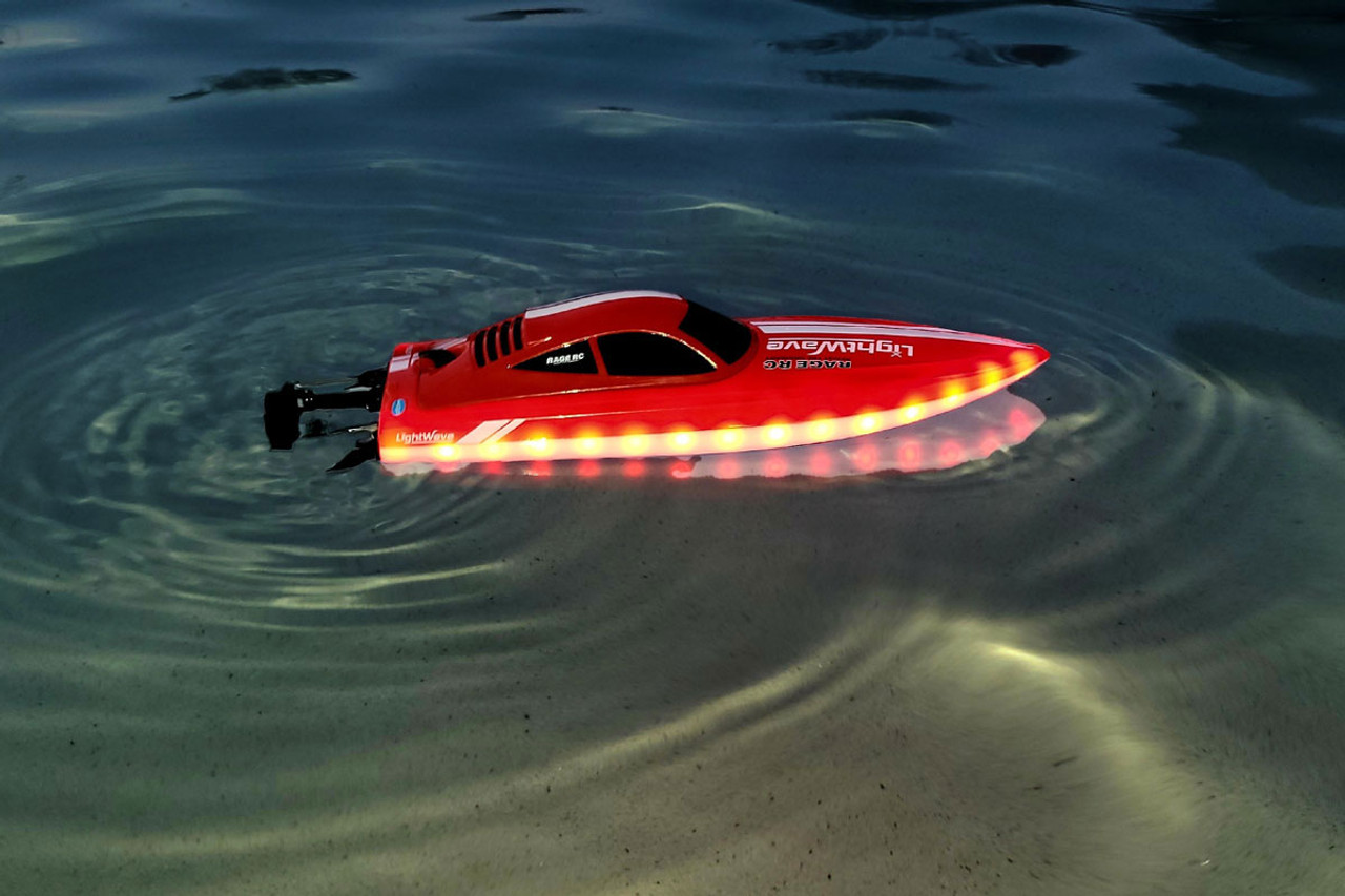 Rage RC LightWave Electric Micro RTR Boat; Red