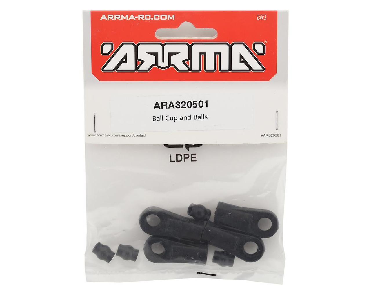 Arrma 6S BLX Center Brace Ball Cups & Balls (4)