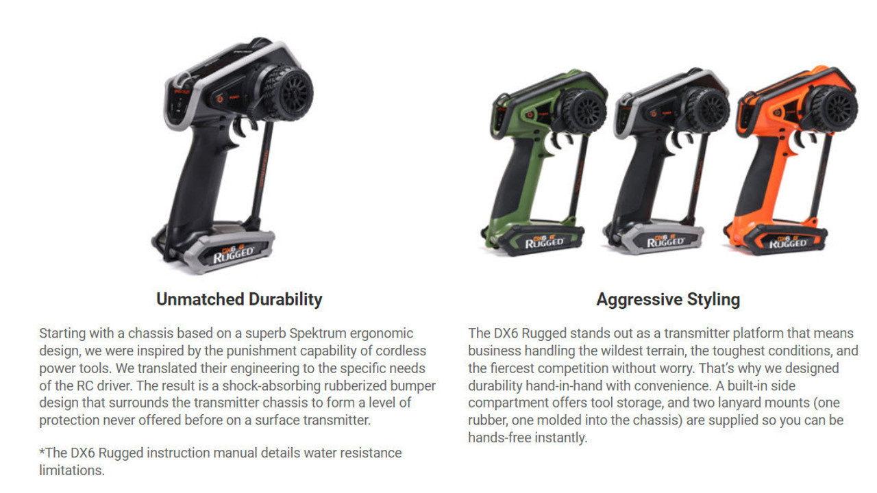 Spektrum RC DX6 Rugged 6 Channel DSMR Transmitter Only, Green