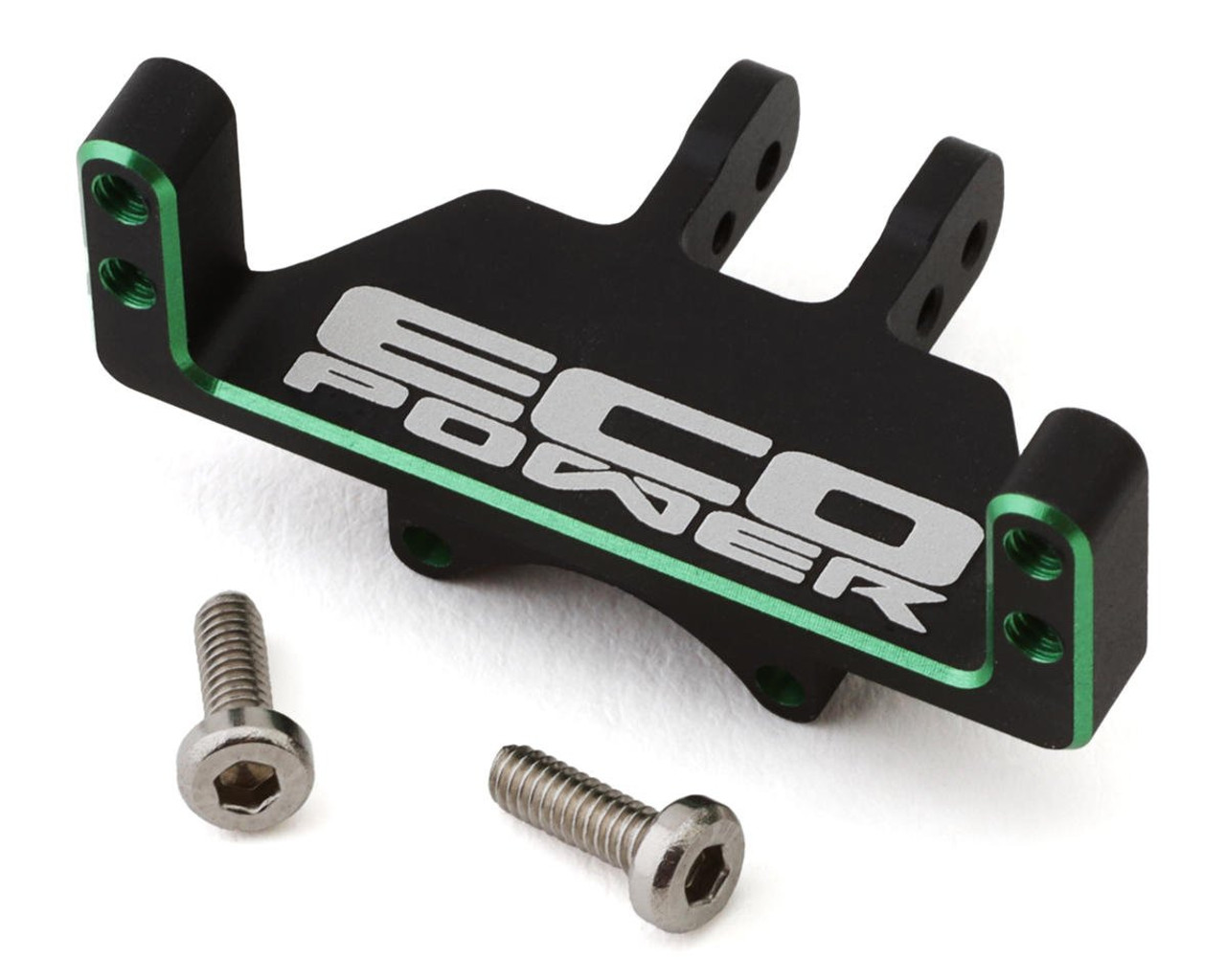 EcoPower Axial™ SCX24 CNC-Machined Aluminum Servo Mount (Black/Green) (Front/Rear)