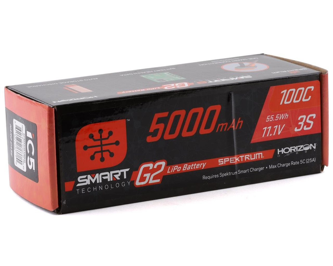 Spektrum RC 3S 5000mAh 3S 100C Smart Hardcase LiPo (G2) Battery: IC5 (11.1V/5000mAh)